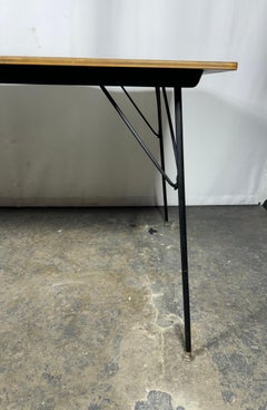 Seldom seen Early Eames folding dining table, D C M 10 , rectangular version