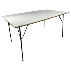 Seldom seen Early Eames folding dining table, D C M 10 , rectangular version