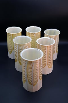 Seldom Seen Golden Pulled Feather Quezal American Art Glass Shades