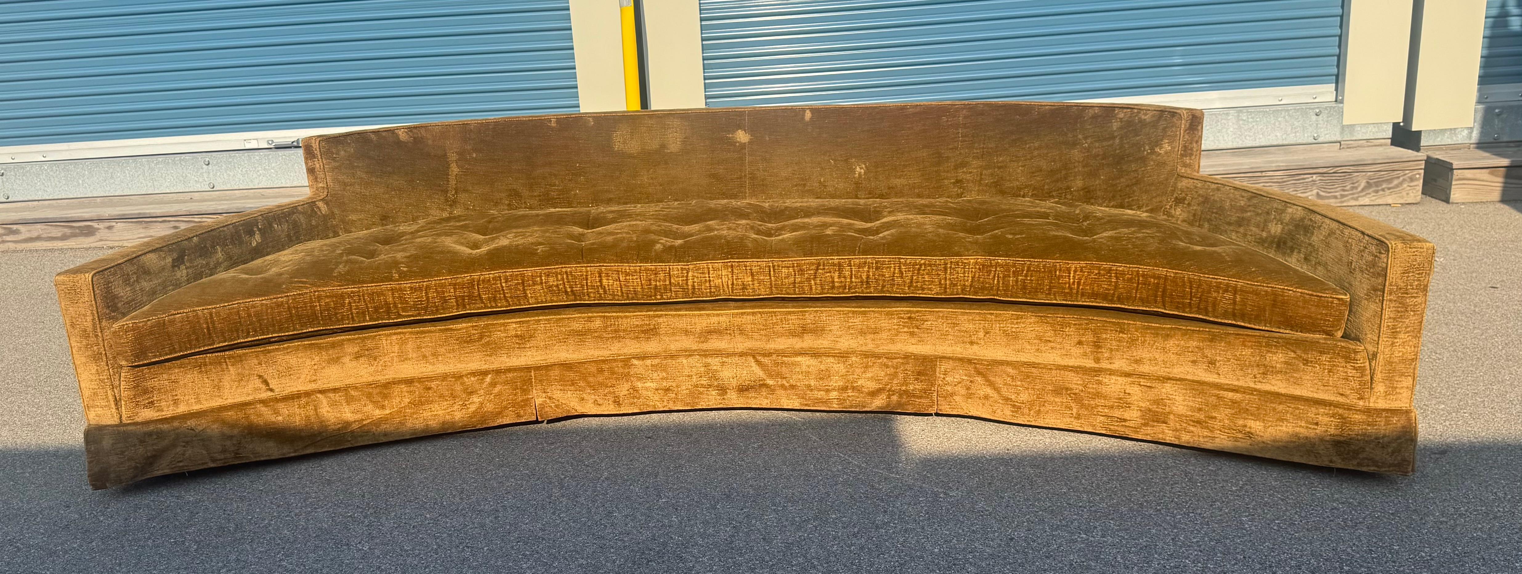 Tissu See One Harvey Probber Canapé Serpentine Crescent, 1960s en vente