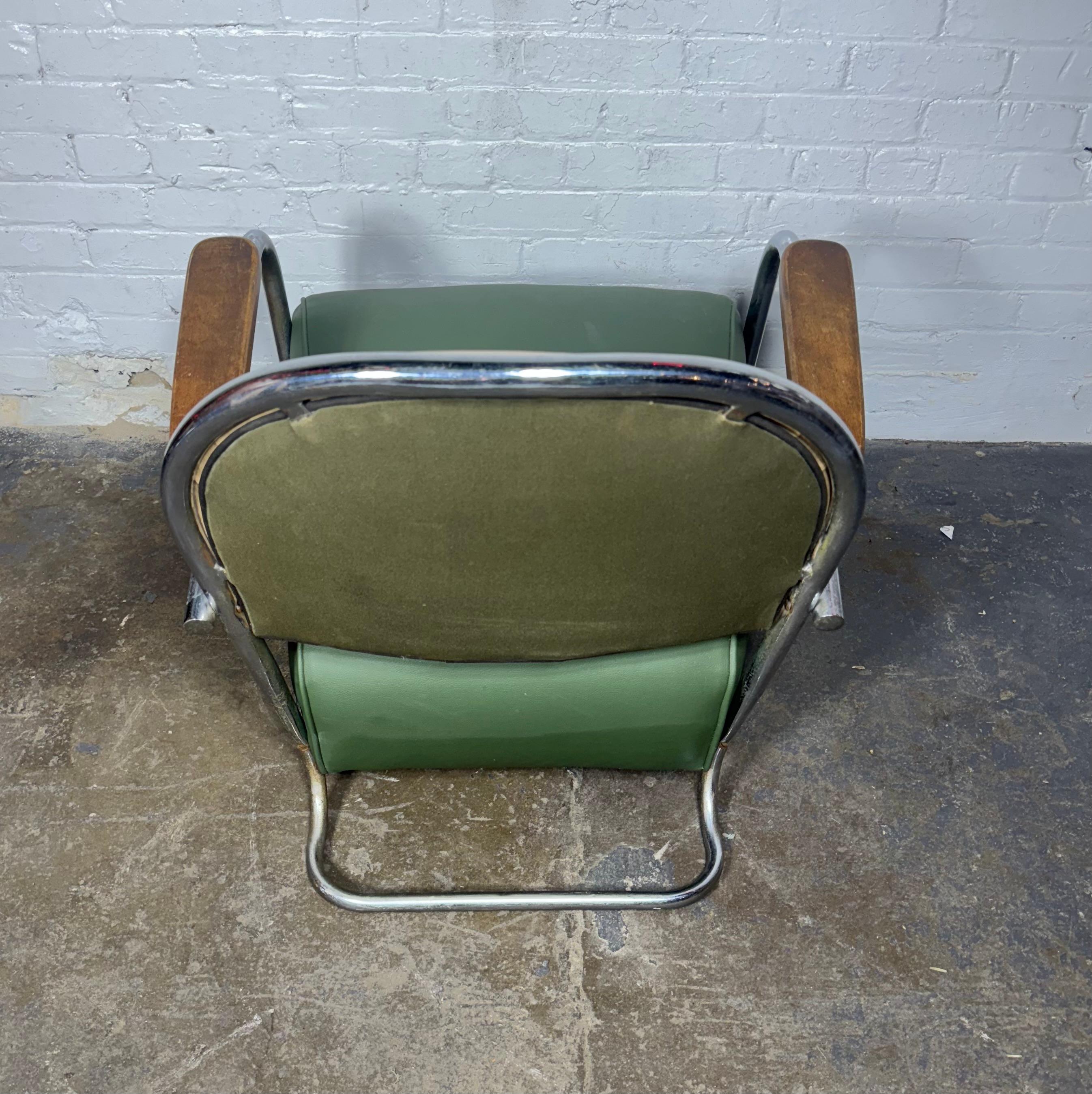 Rarement vu Kem Weber / Lloyds, Chaise longue Art déco en acier chromé vers 1934. Bon état - En vente à Buffalo, NY