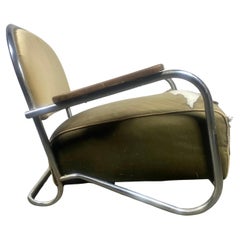 Vintage Seldom seen Kem Weber / Lloyds,  Chromed Steel Art Deco Lounge Chair c 1934 