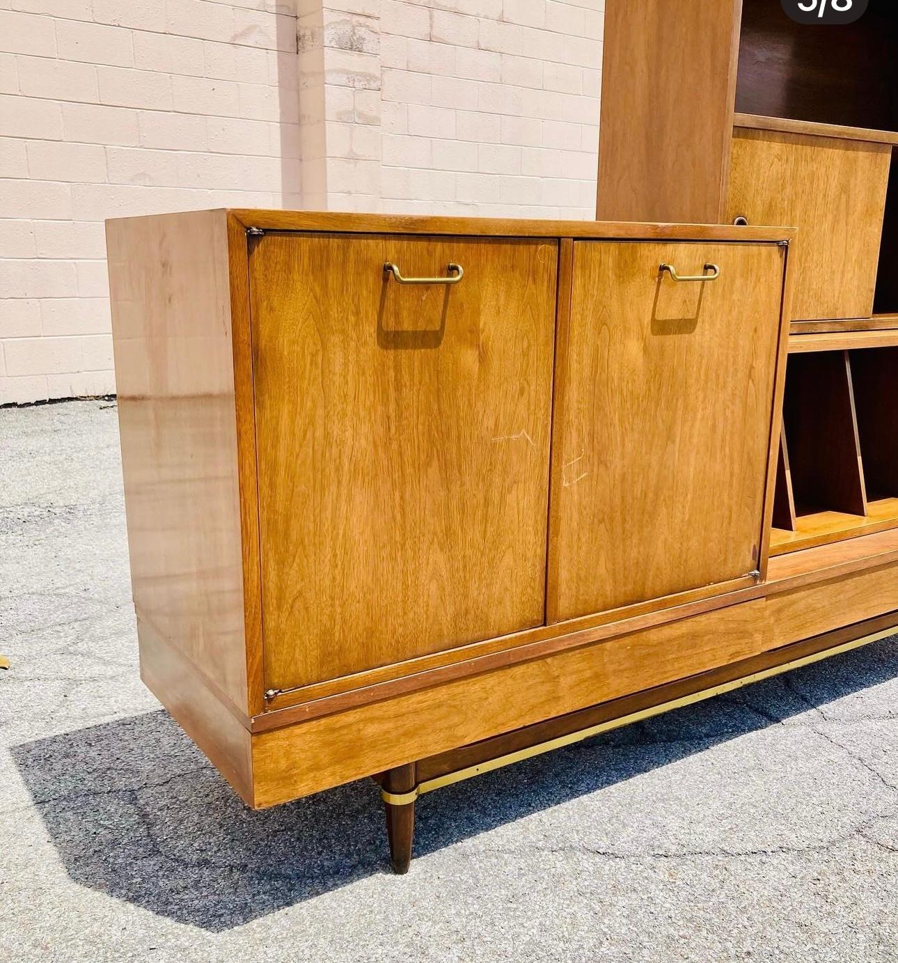 Mid-20th Century Seldom seen modular MeRTON Gershun mEDIA Cabinet / American of Martinsville