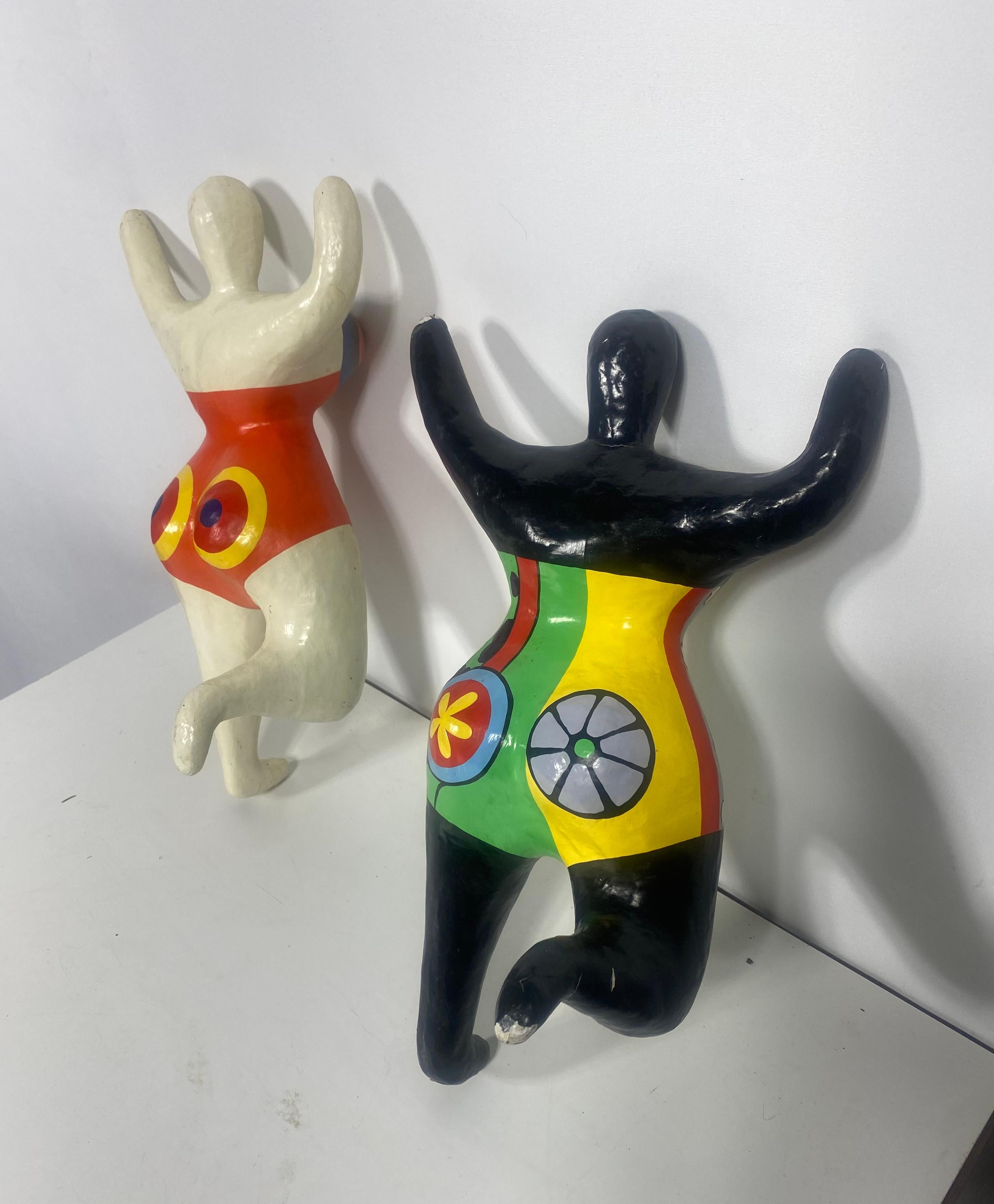 Hand-Crafted Seldom seen Paper Mache NaNa Sculptures by Niki de Saint Phalle For Sale