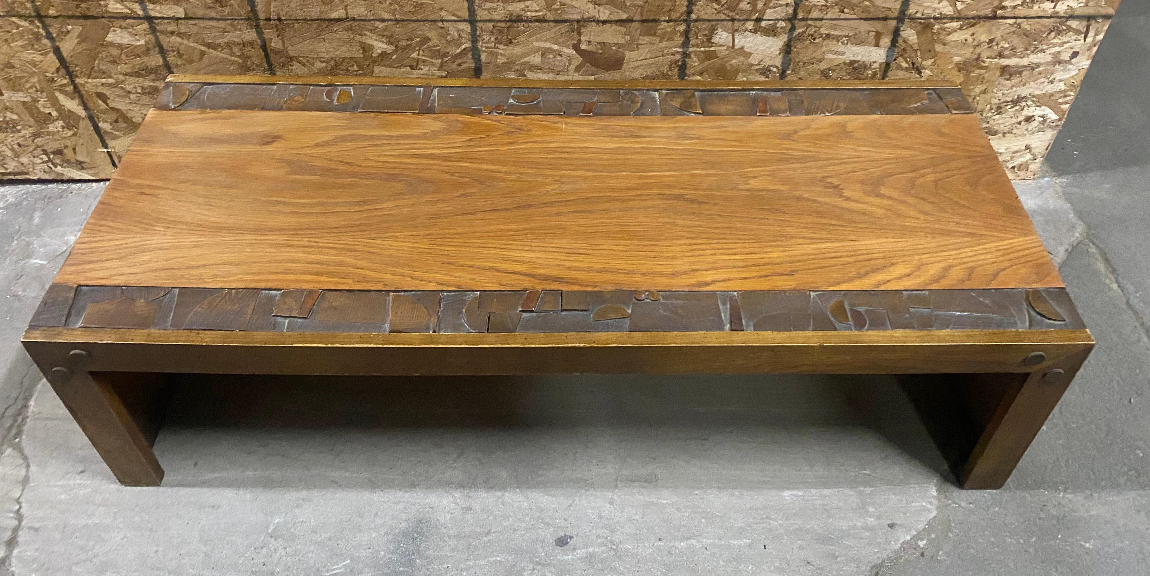 Seldom seen Parsons, Brutalist Walnut coffee / cocktail table by Lane In Good Condition For Sale In Buffalo, NY