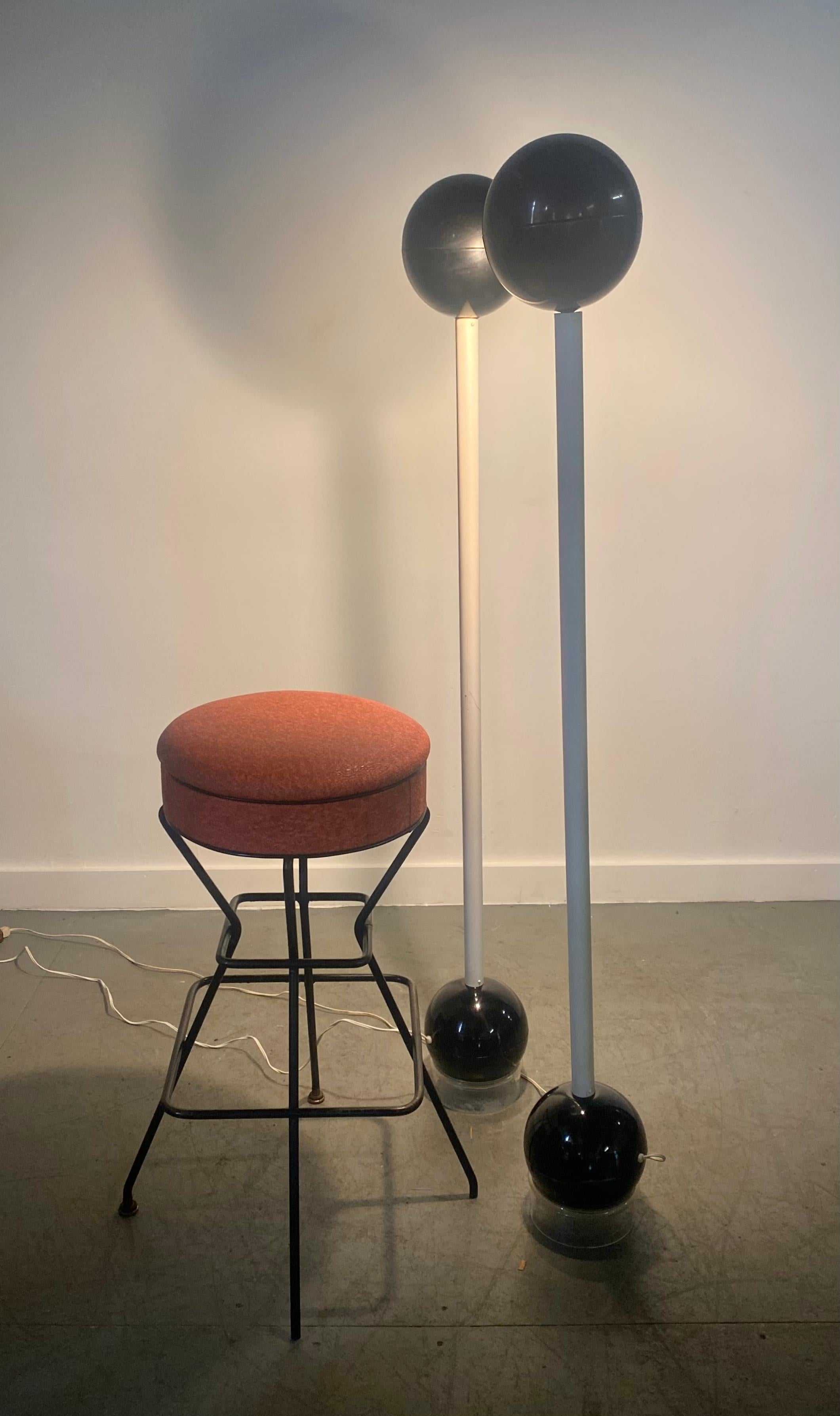 Seldom Seen Pr. Barbell Floor Lamps by Designer John Mascheroni for Kovacs For Sale 5