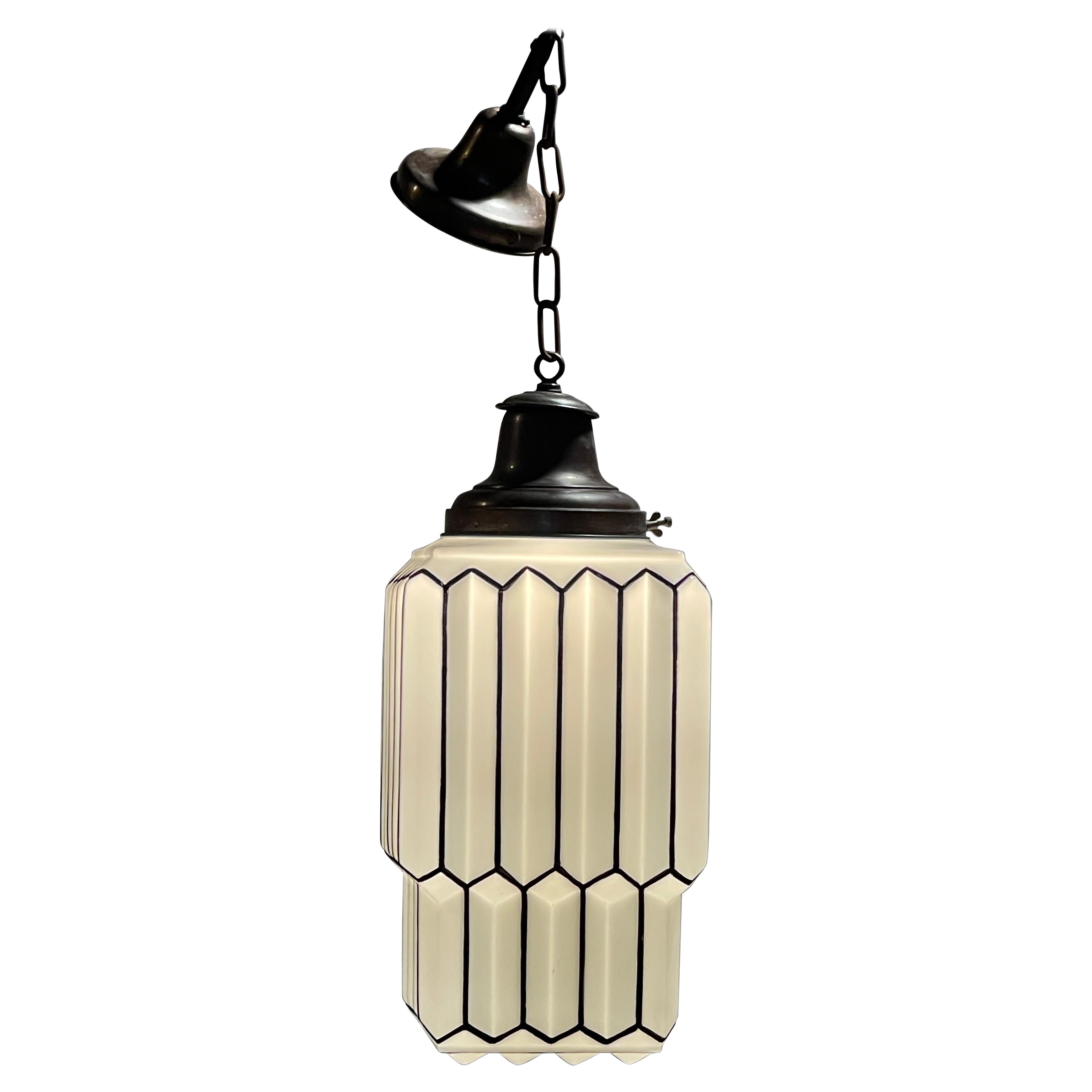 Seldom seen version Art Deco hanging pendant 1930s For Sale