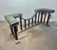 Seldom seen William Birch Arts and Crafts Heavy Oak Club Fender, early 1900's