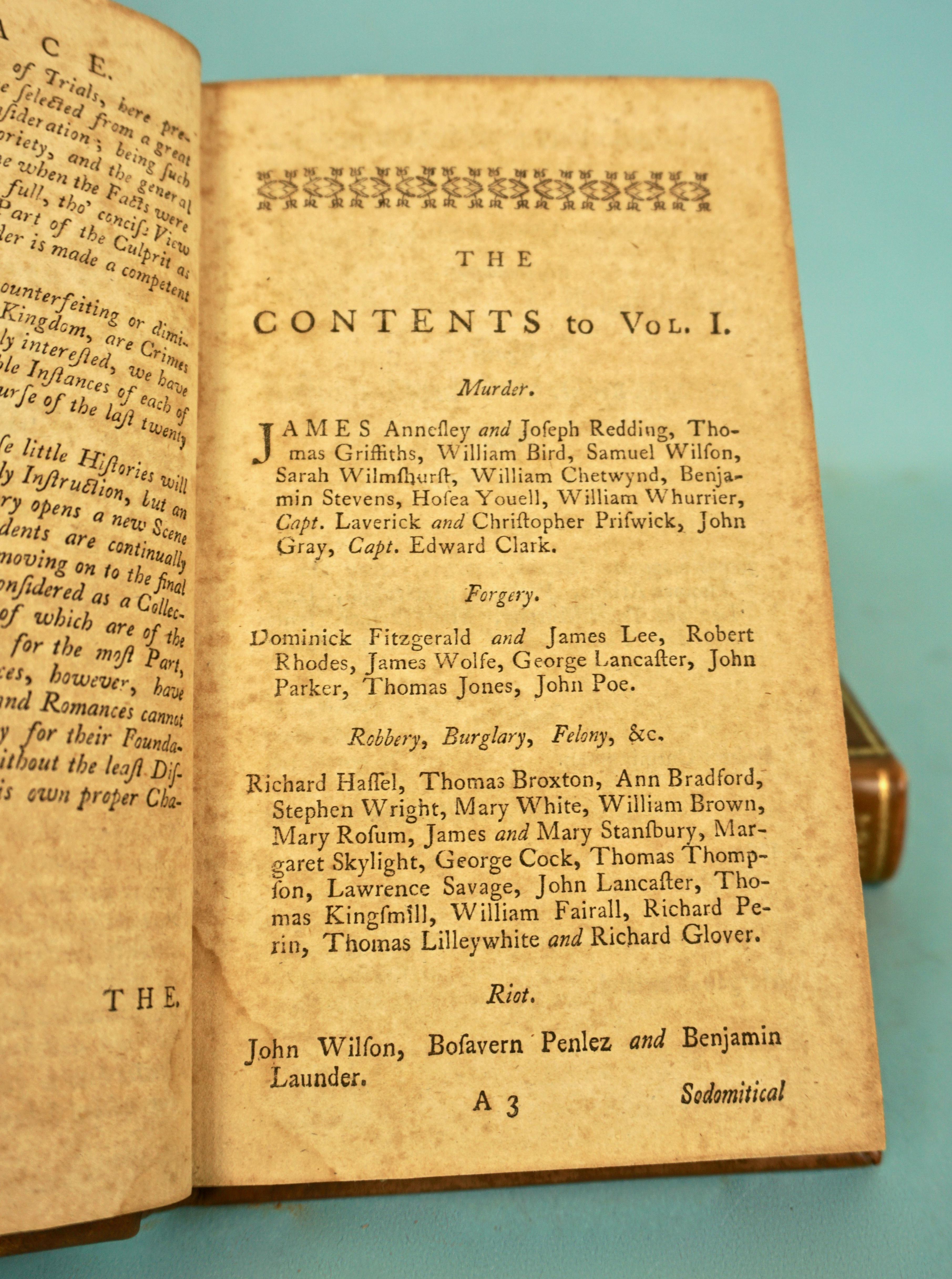 Select Trials for Murder, Robbery, Burglary, Coining Etc, . London, 1740-1764 6