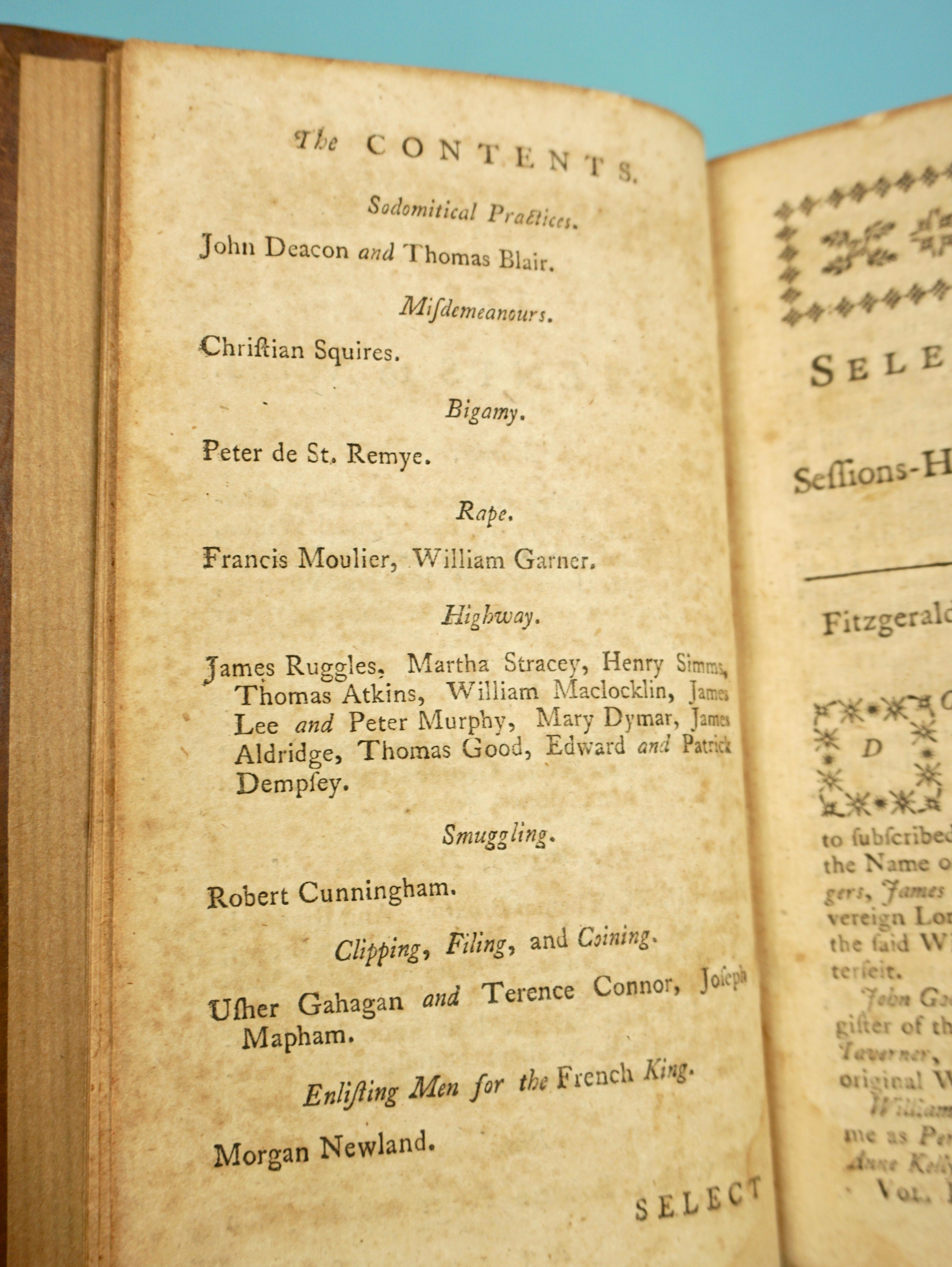 Select Trials for Murder, Robbery, Burglary, Coining Etc, . London, 1740-1764 7