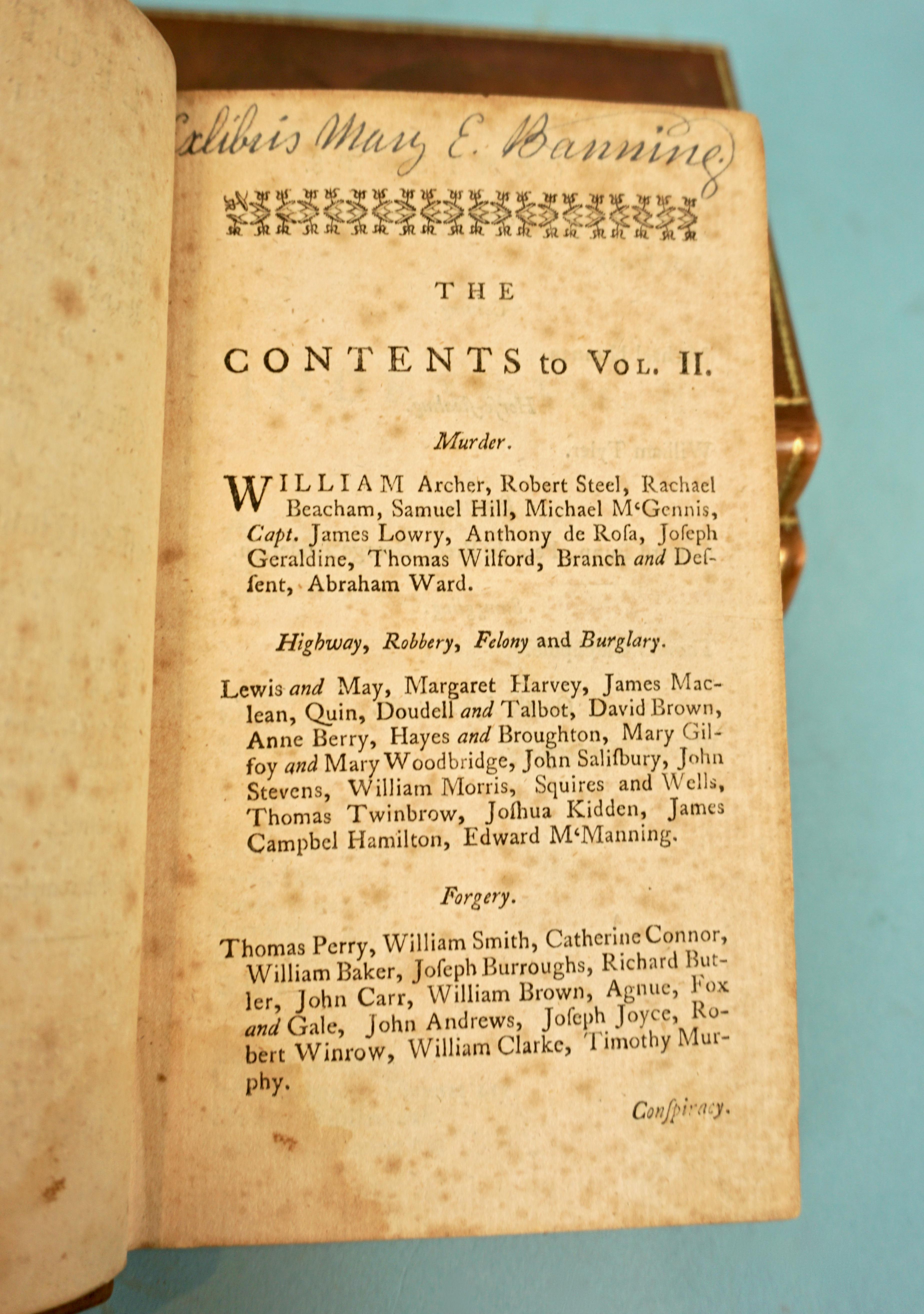 Select Trials for Murder, Robbery, Burglary, Coining Etc, . London, 1740-1764 8