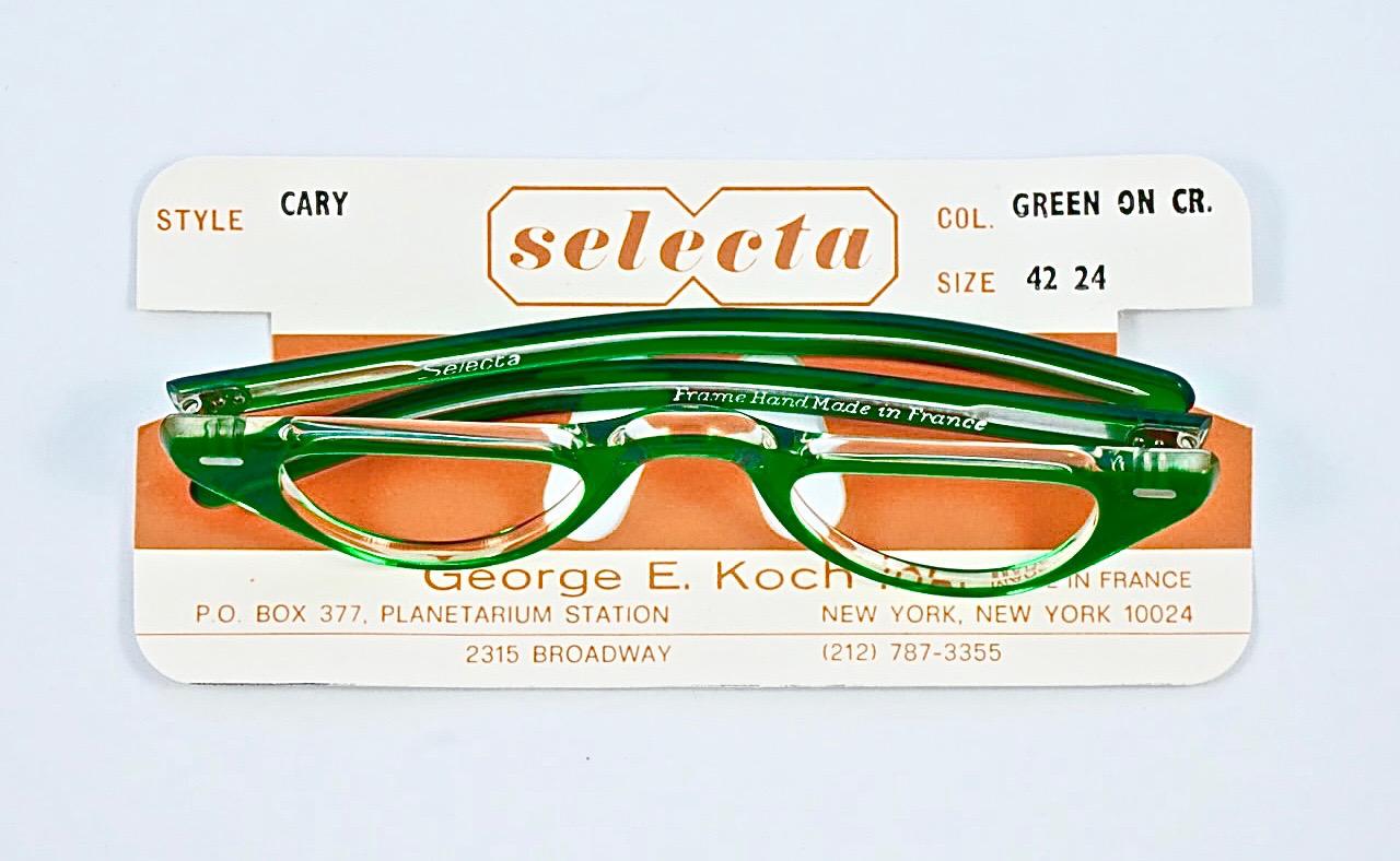 Lesebrille in Smaragdgrün auf Gelb, 1960er Jahre, 1960er Jahre im Angebot 1