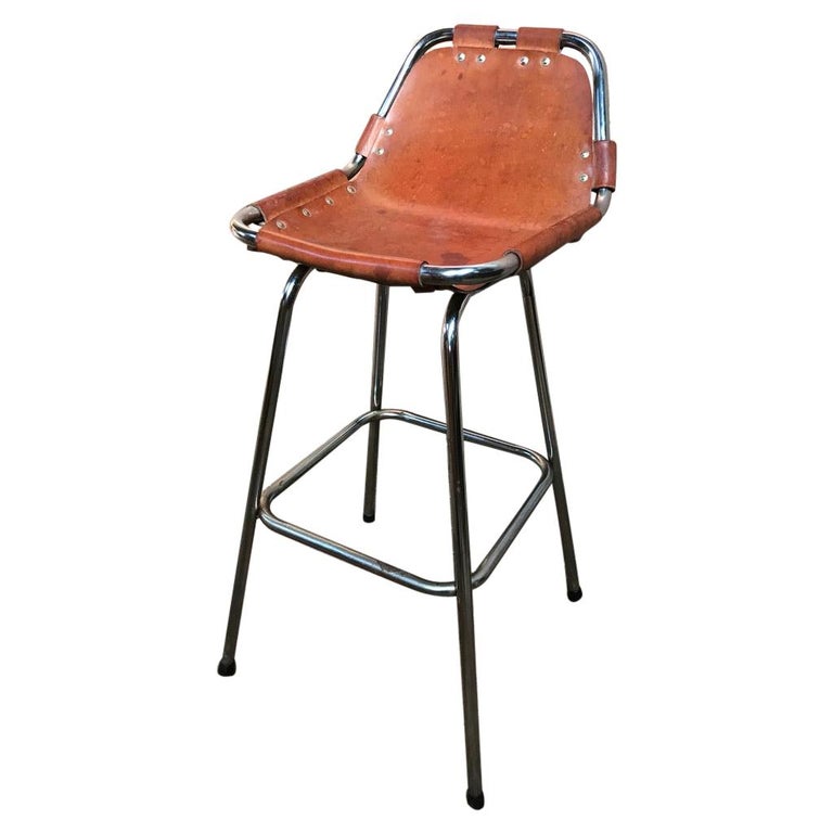 Selected by Charlotte Perriand for the Les Arcs Ski Resort, One High Bar Stool For Sale