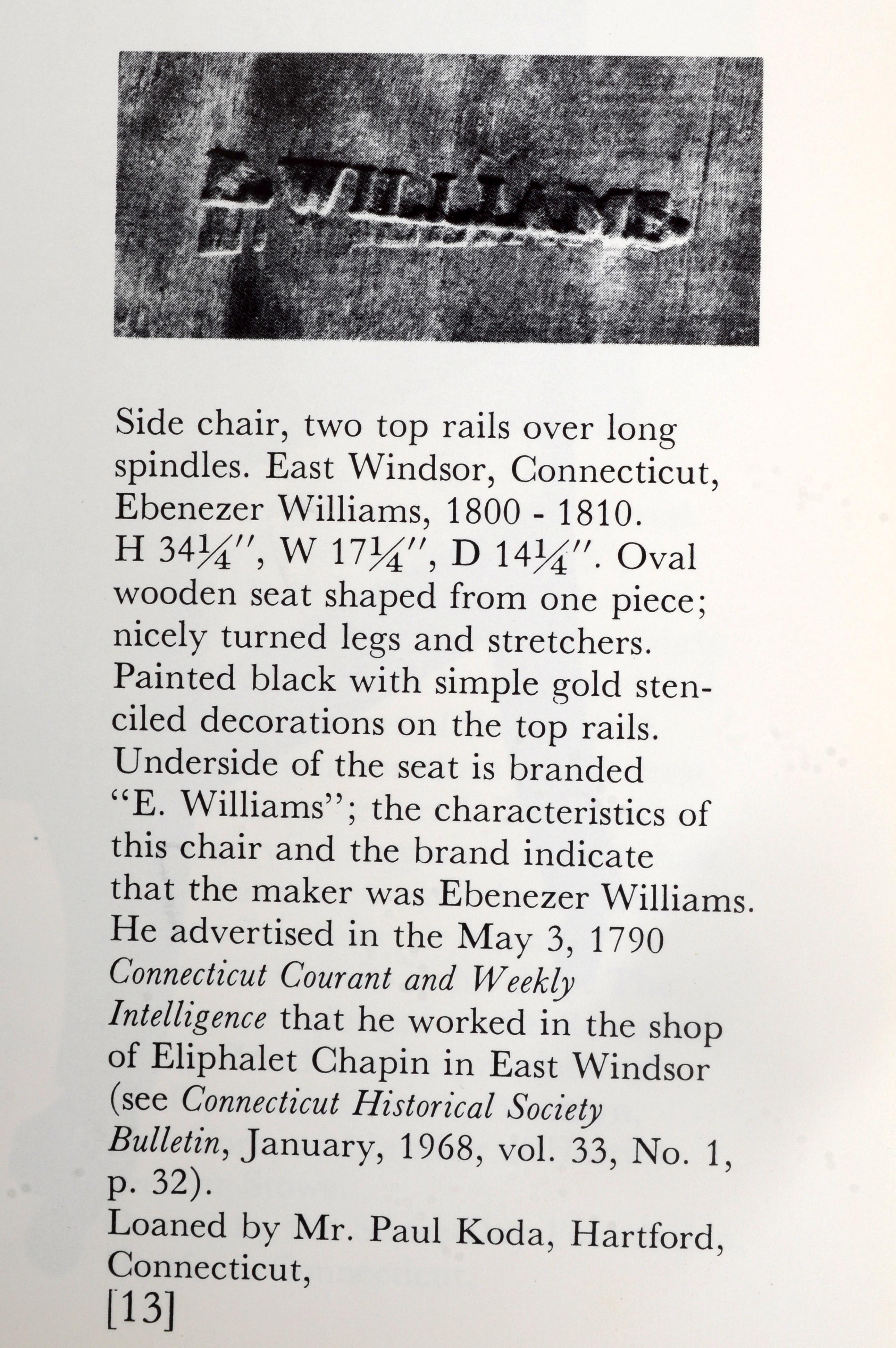 Paper Selection of 19th c American Chairs, Exhib. Catalog Signed by the Author, 1st Ed For Sale