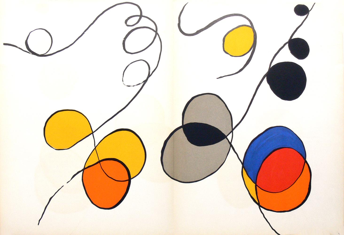 Selection of Alexander Calder color lithographs, France, circa 1960s. We purchased a group of these color lithographs from the estate of a couple that lived in France from 1951-1983. These are most likely from the limited edition folio “Derriere Le