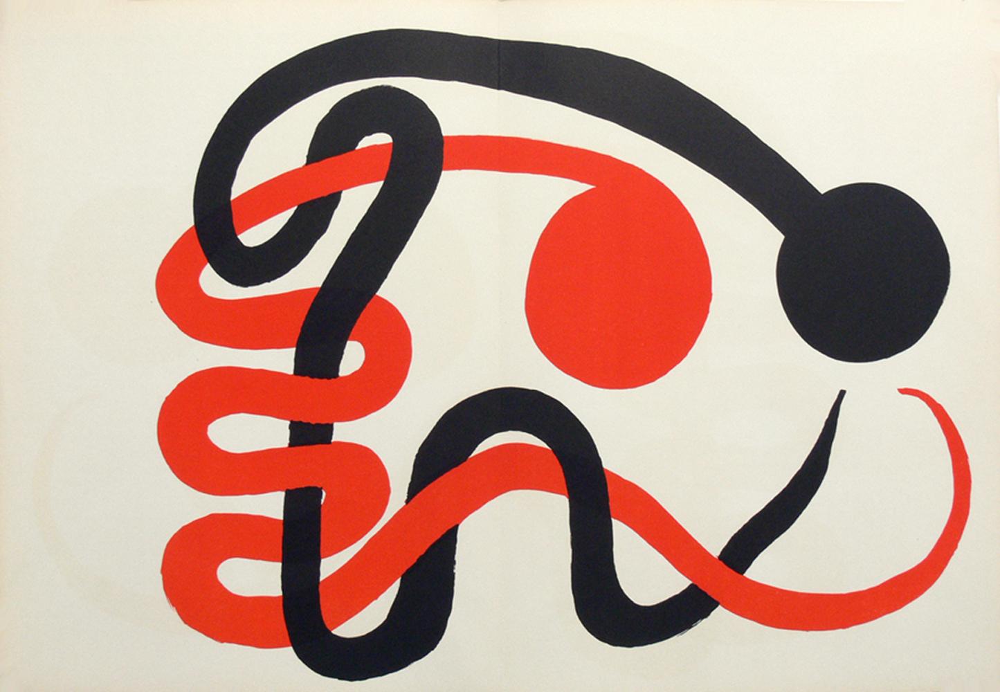 Selection of Alexander Calder color lithographs, France, circa 1960s. We purchased a group of these color lithographs from the estate of a couple that lived in France from 1951-1983. These are most likely from the limited edition folio “Derriere le