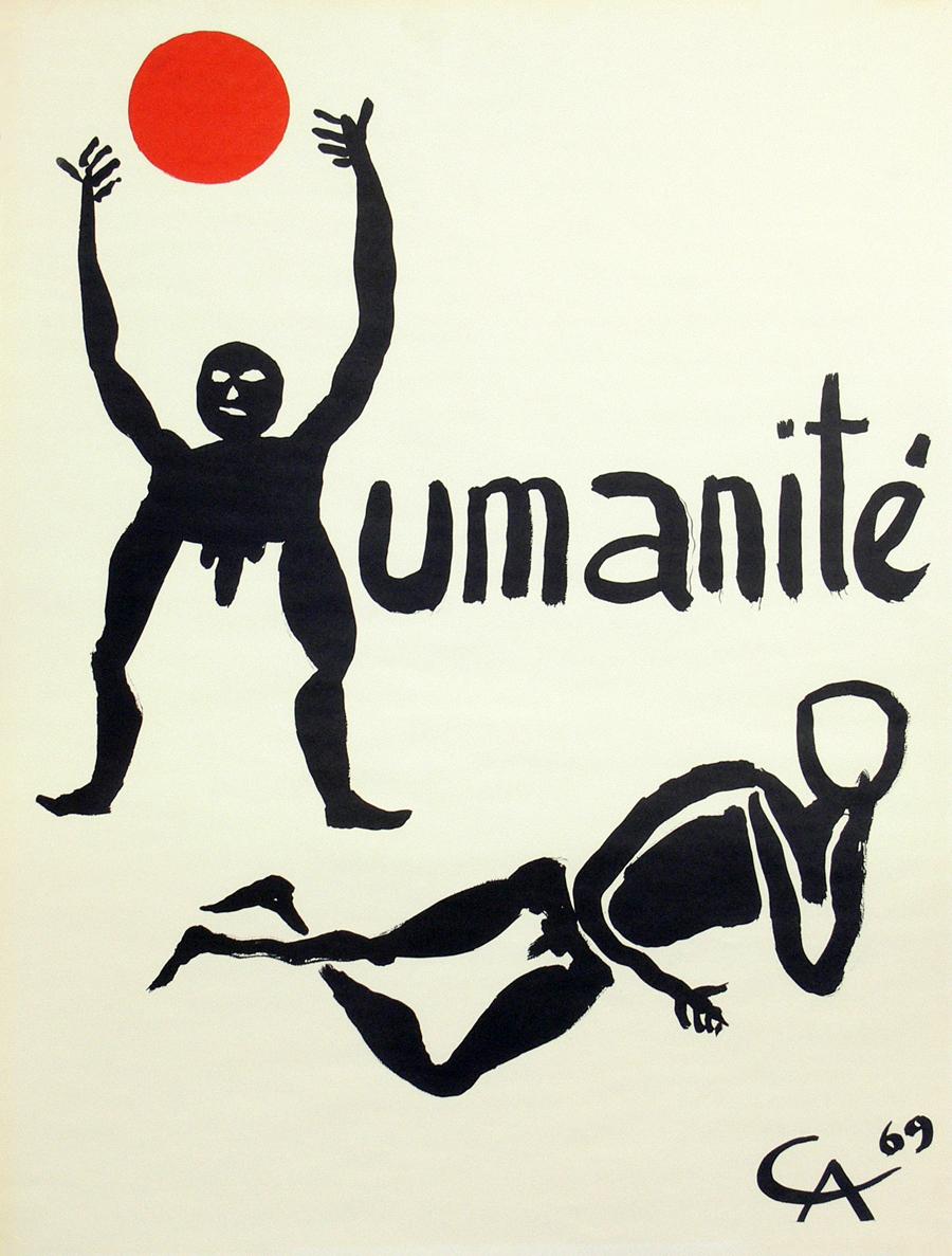 Sélection de lithographies en couleur d'Alexander Calder, vers les années 1960. Ils ont été récemment encadrés dans des cadres de galerie en bois laqué noir aux lignes pures. Leur prix est de 850 $ chacun. De gauche à droite, ils mesurent : 1) 32,5