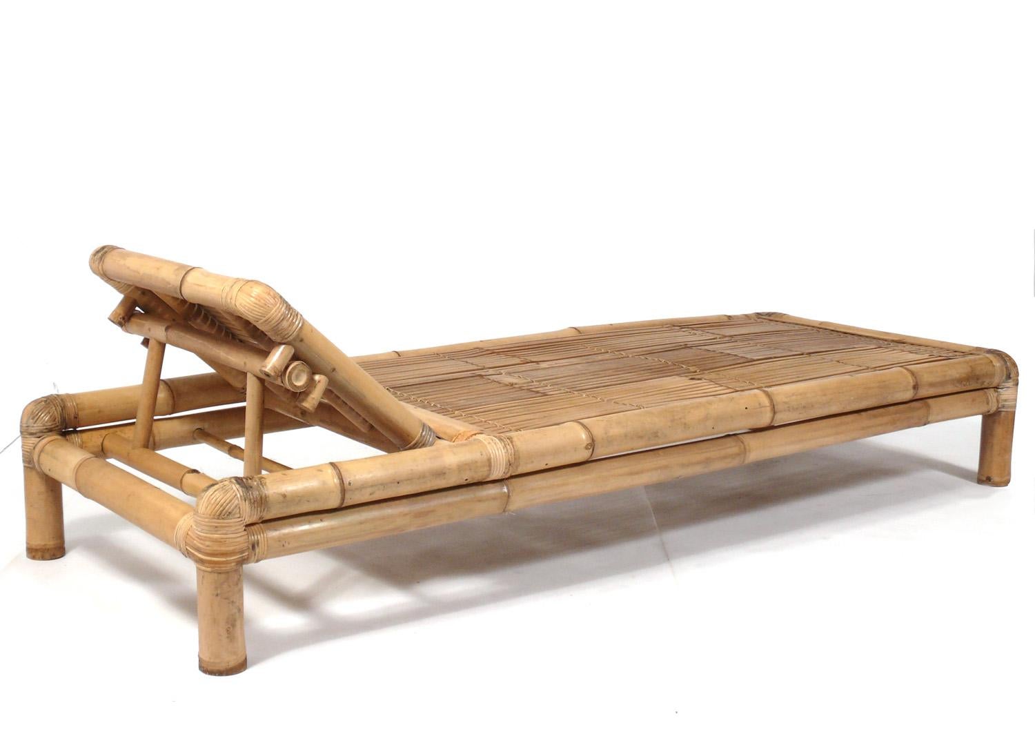 Mid-20th Century Selection of Bamboo Chaise Lounges 
