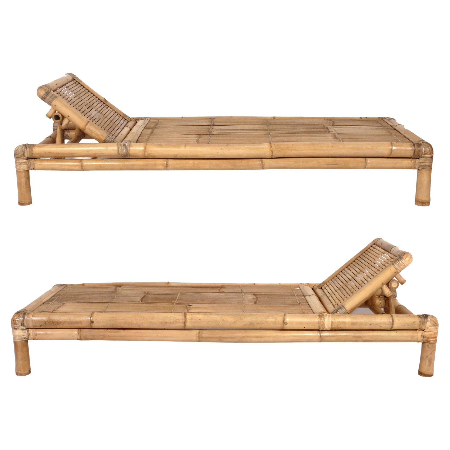 Selection of Bamboo Chaise Lounges