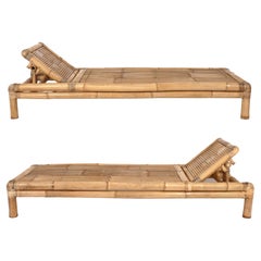 Selection of Bamboo Chaise Lounges 