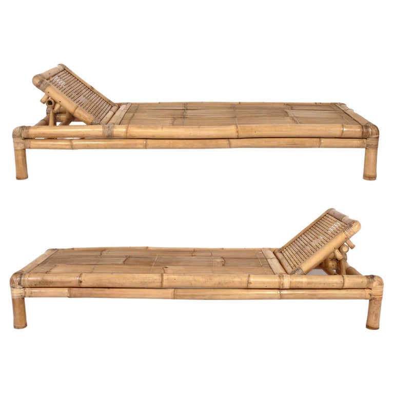 Selection of Bamboo Chaise Lounges For Sale at 1stDibs