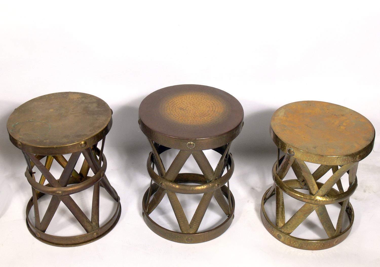 Mid-20th Century Selection of Brass Stools