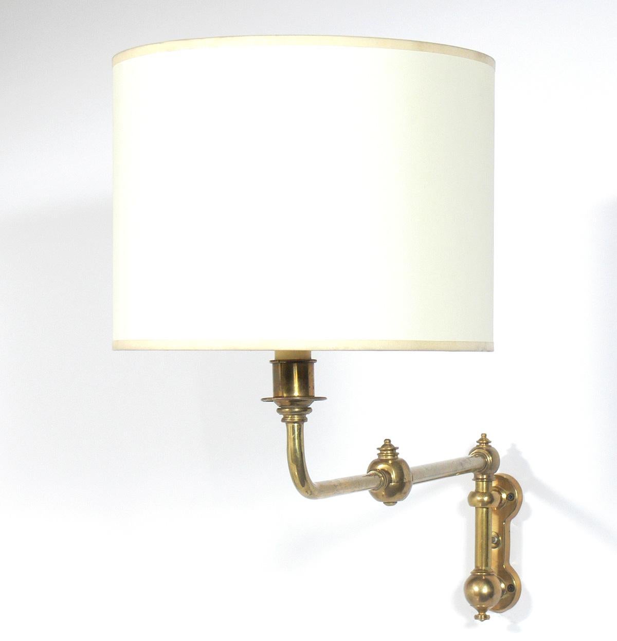 Mid-Century Modern Selection of Brass Swing Arm Sconces