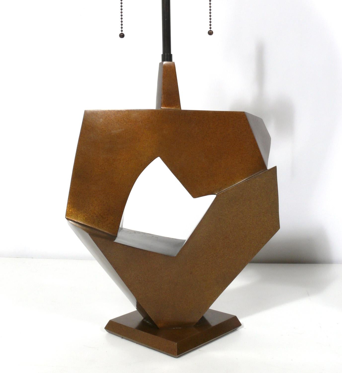 Mid-Century Modern Selection of Bronze Modernist Lamps For Sale