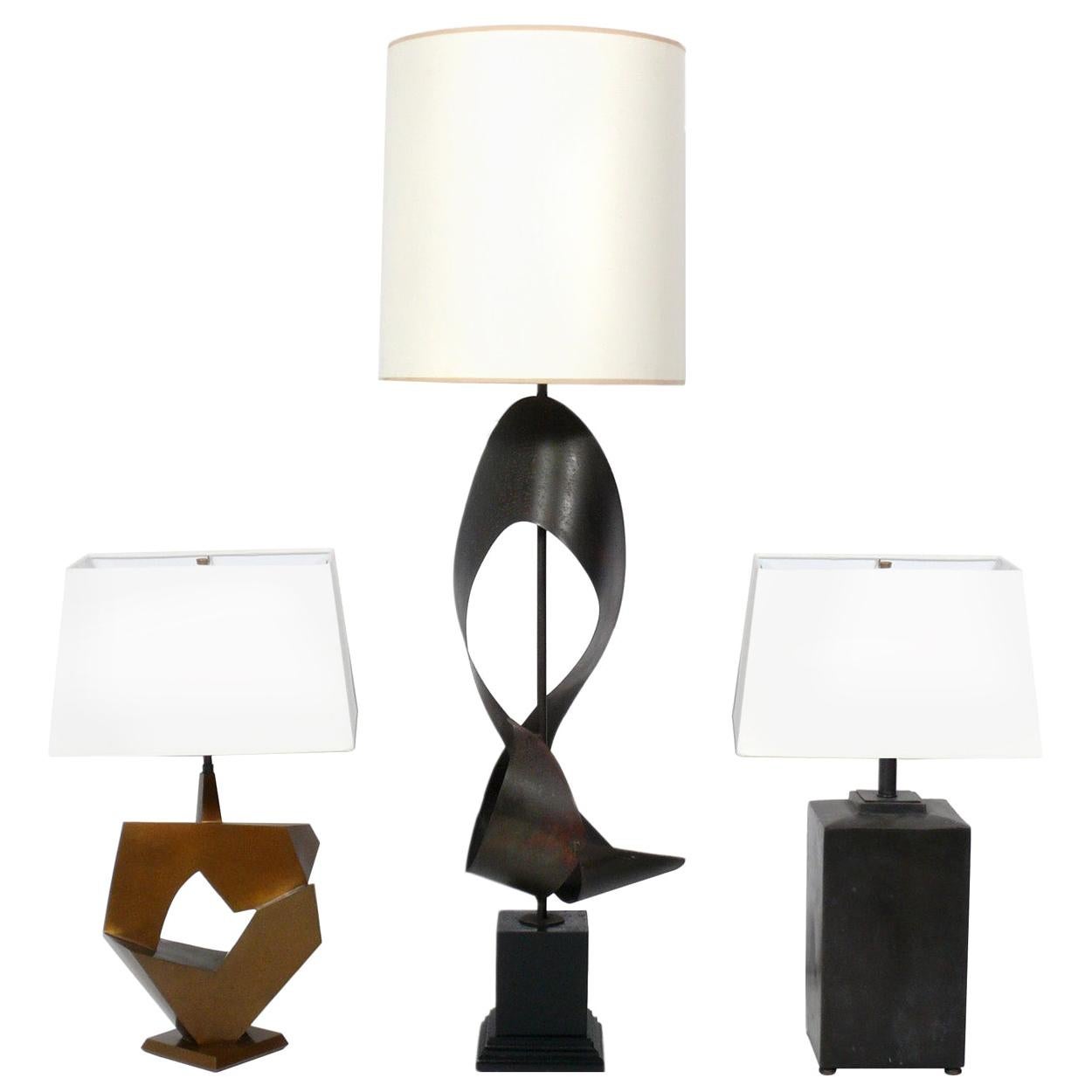 Selection of Bronze Modernist Lamps