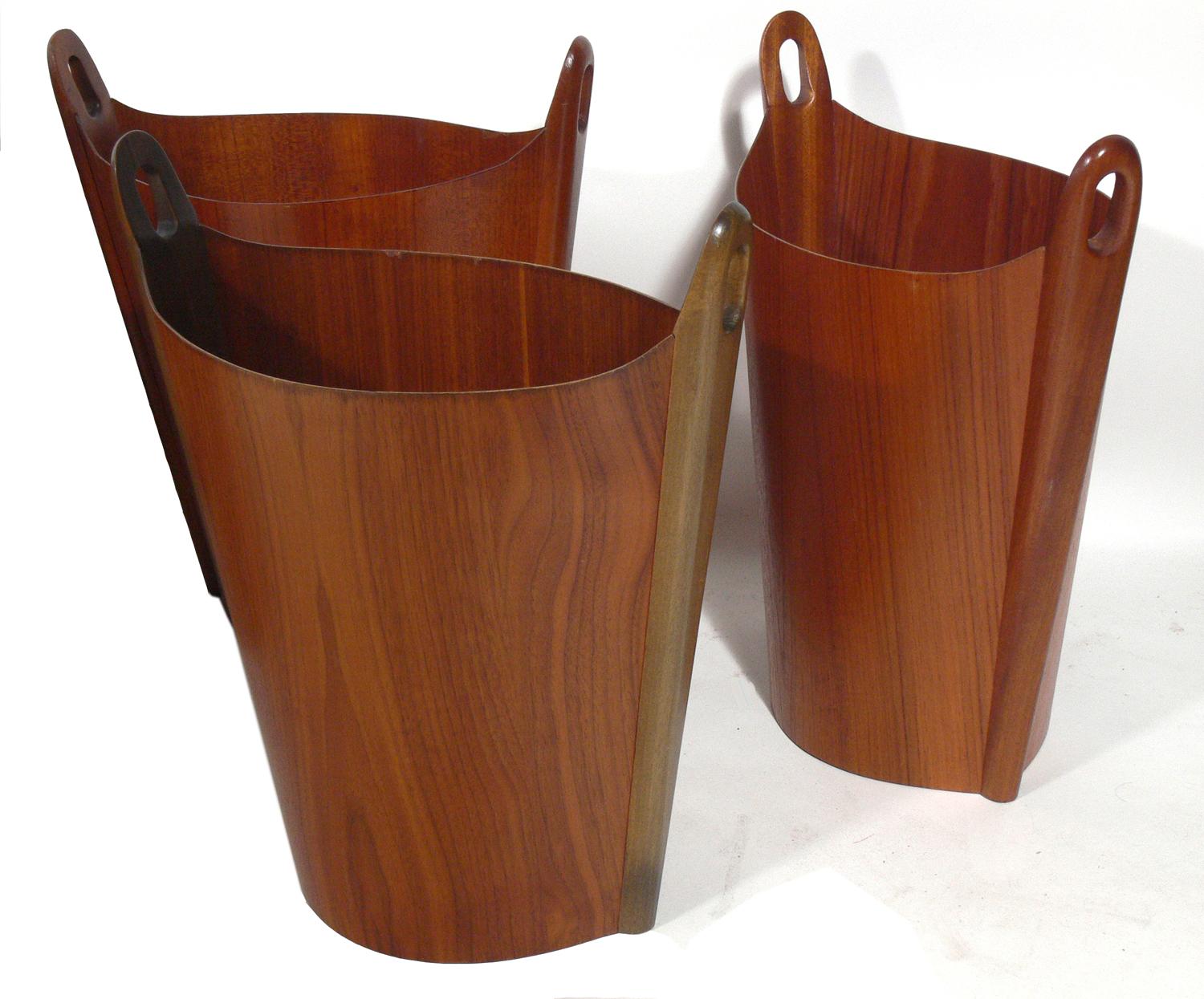 Mid-Century Modern Selection of Danish Modern Waste Cans by Einar Barnes for P.S. Heggen For Sale