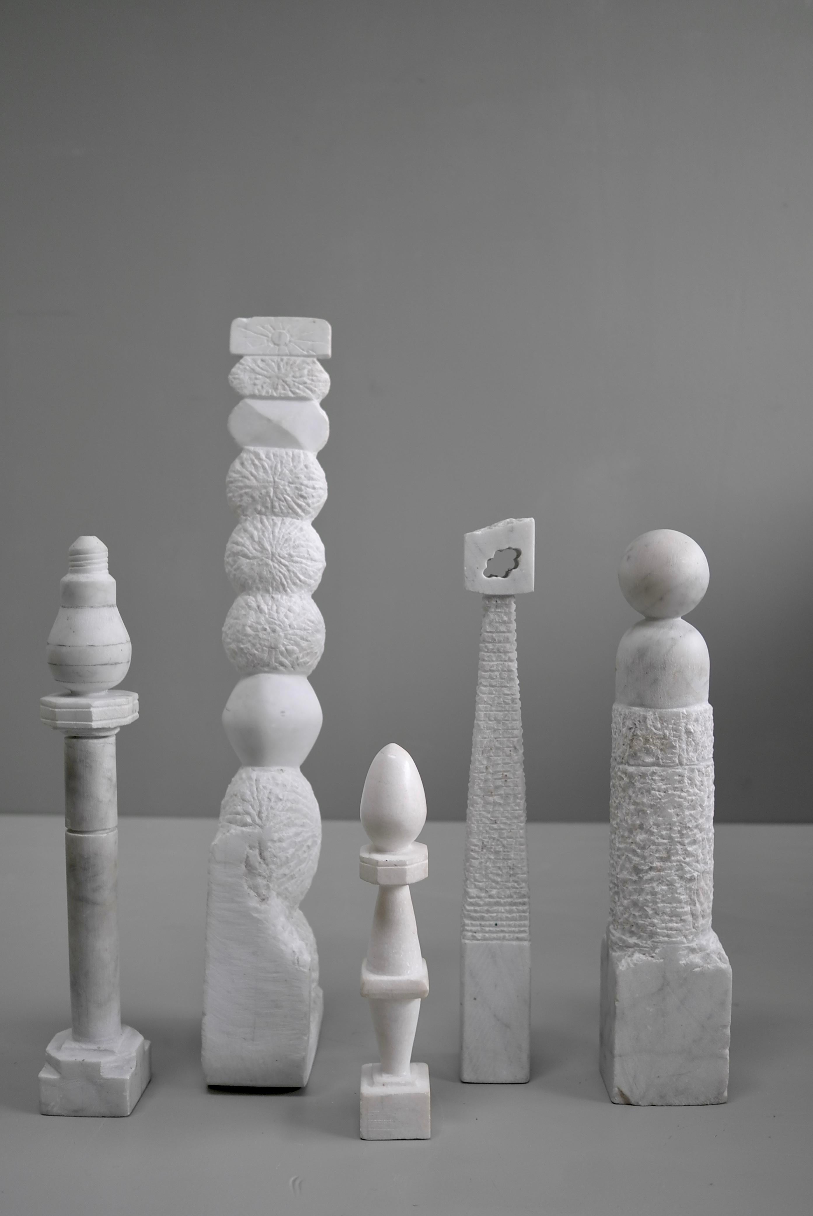 Selection of Decorative Abstract Marble Menhir Column Art Sculptures, circa 1970 For Sale 3
