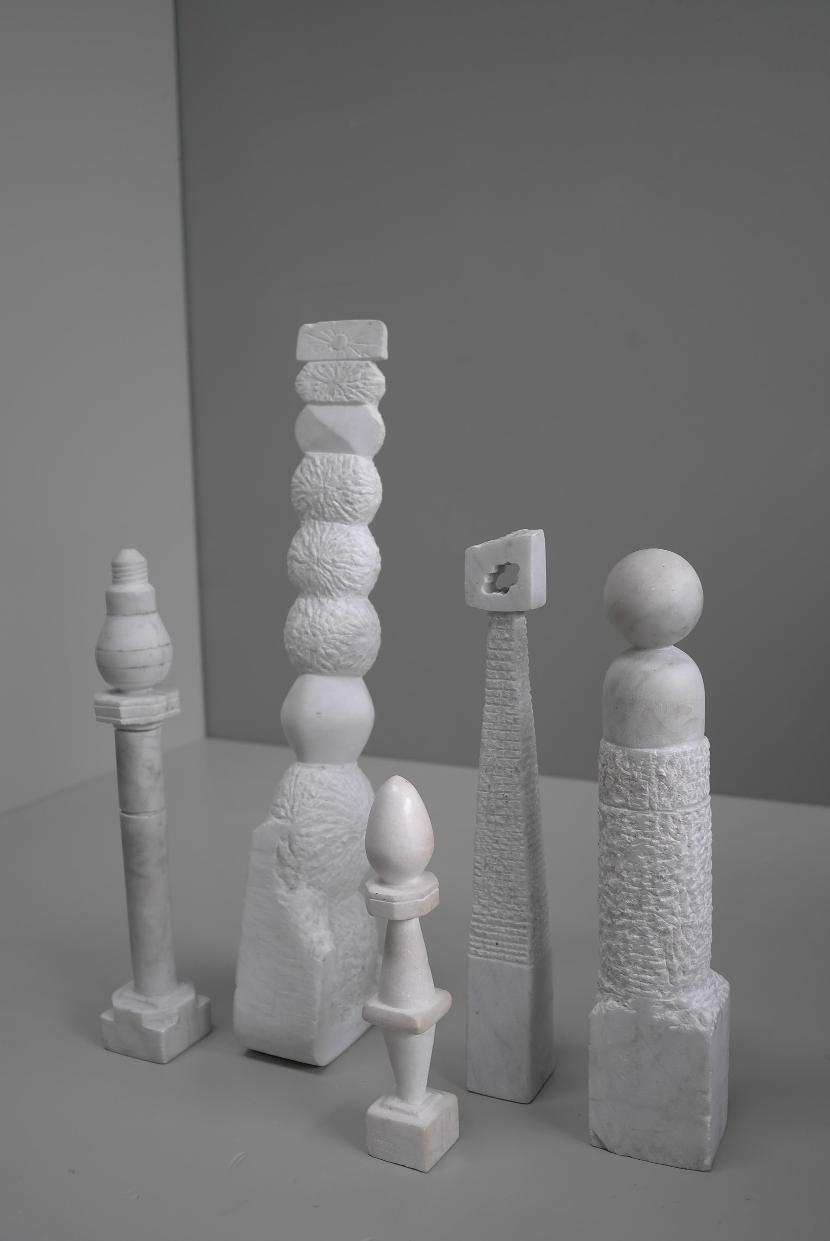 Selection of Decorative Abstract Marble Menhir Column Art Sculptures, circa 1970 For Sale 4