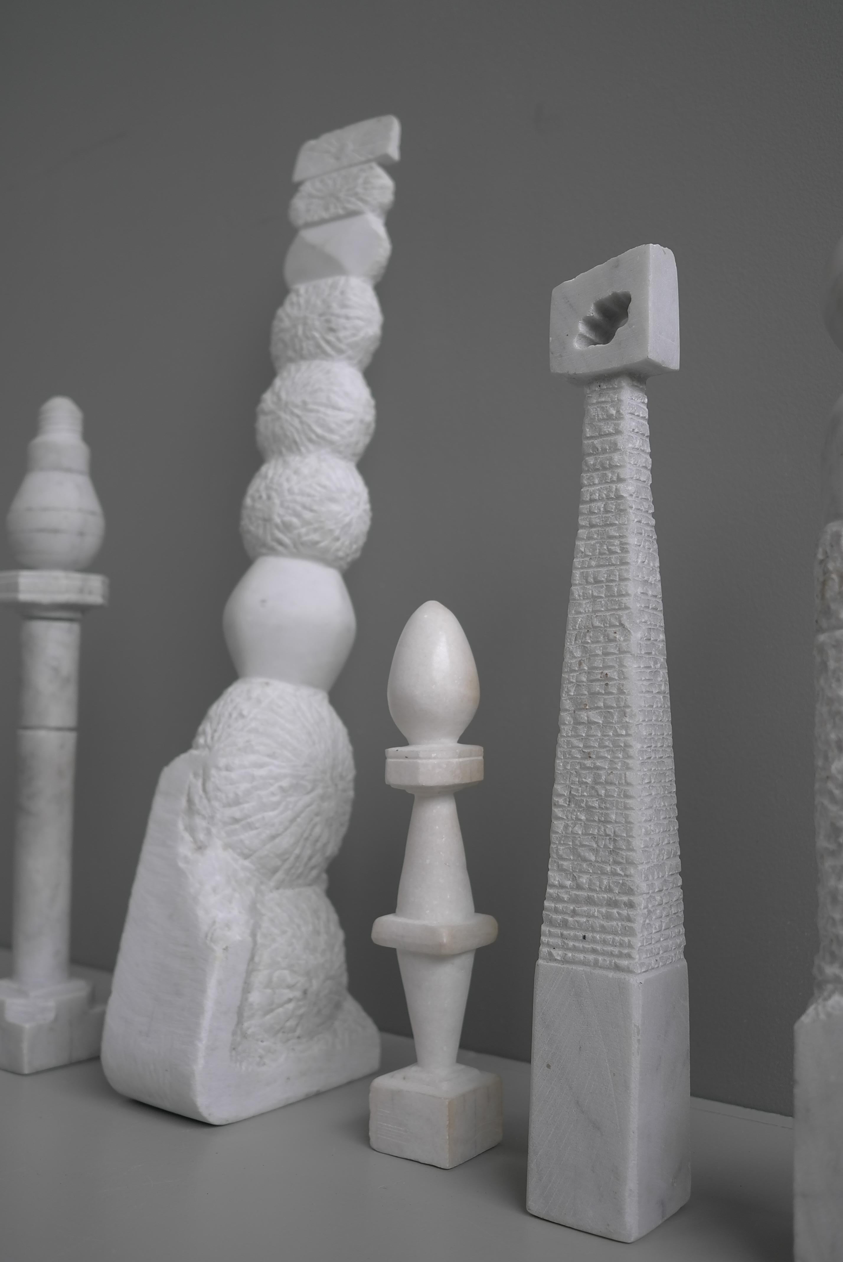 Selection of Decorative Abstract Marble Menhir Column Art Sculptures, circa 1970 For Sale 5