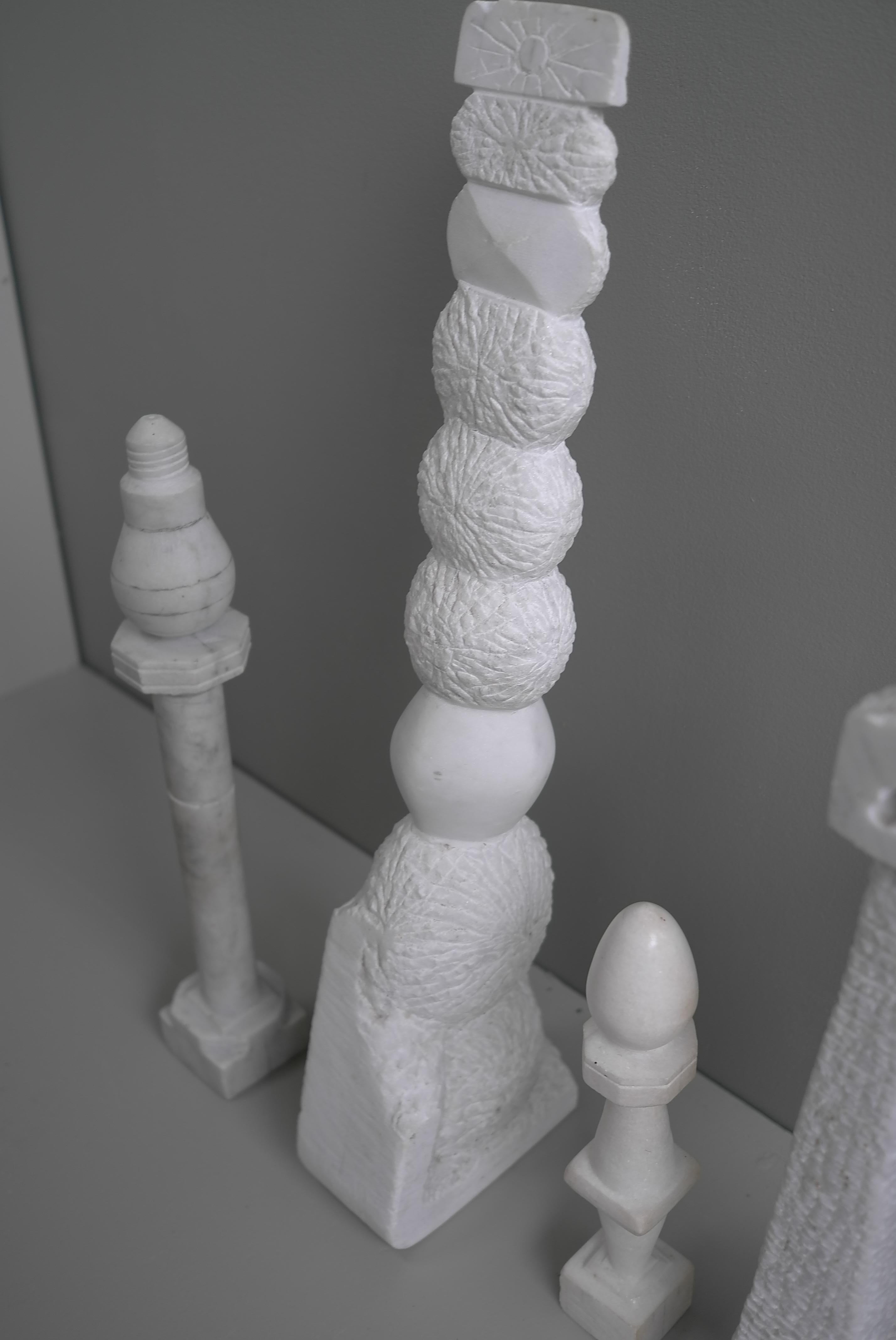 Selection of Decorative Abstract Marble Menhir Column Art Sculptures, circa 1970 For Sale 8