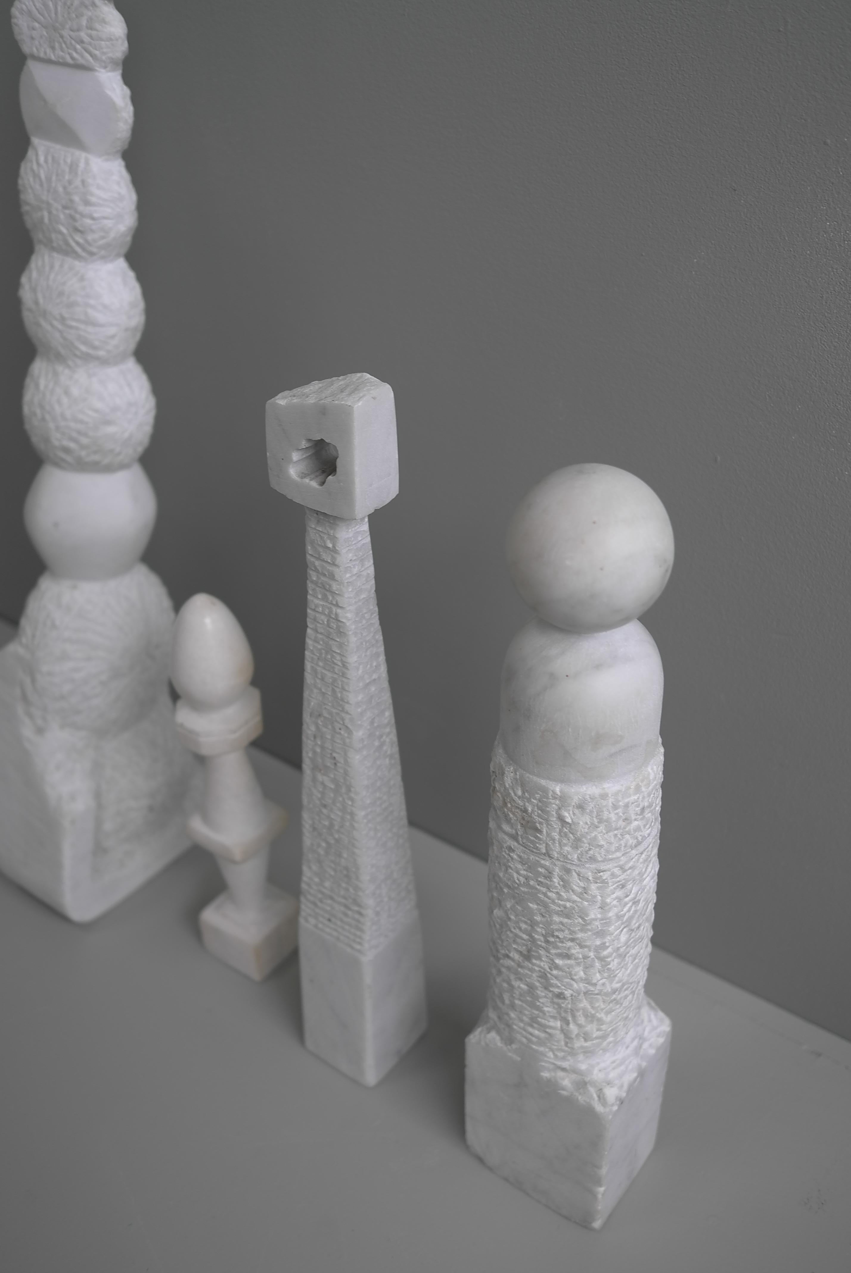 Selection of Decorative Abstract Marble Menhir Column Art Sculptures, circa 1970 For Sale 9
