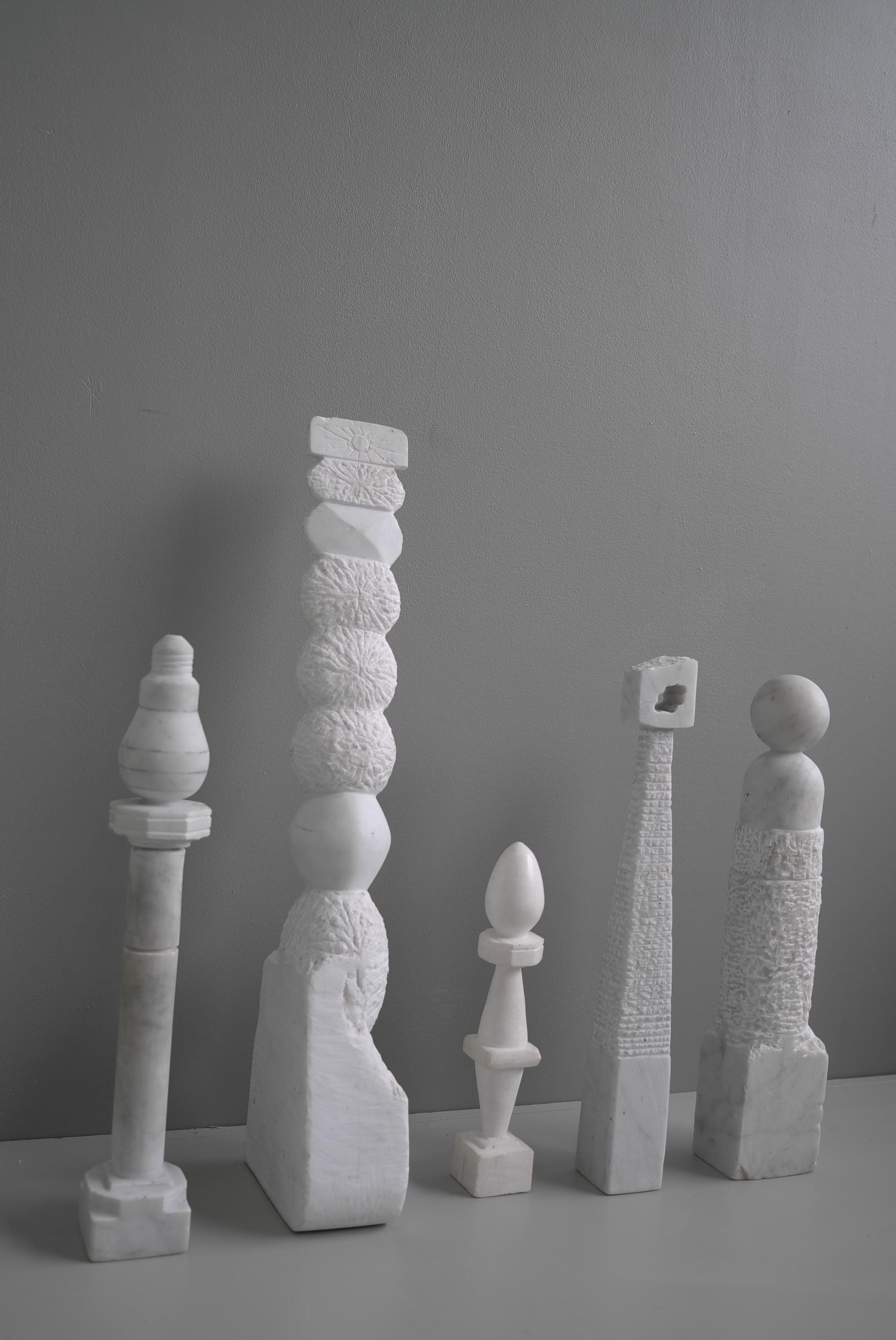 Selection of Decorative Abstract Marble Menhir Column Art Sculptures, circa 1970 For Sale 10