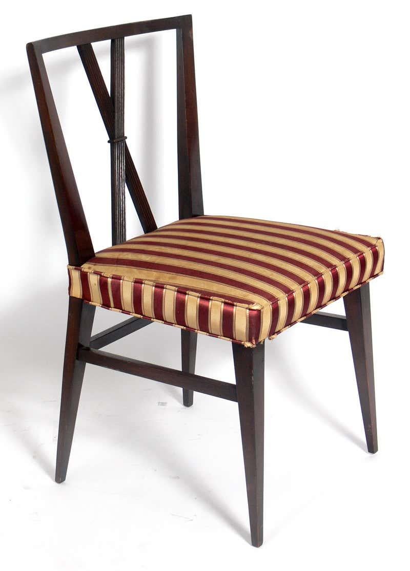 Mid-Century Modern Selection of Elegant Dining Chairs by Tommi Parzinger For Sale