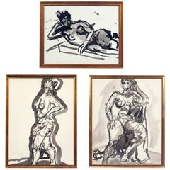 Selection of Female Nude Paintings or Gallery Wall by Miriam Kubach