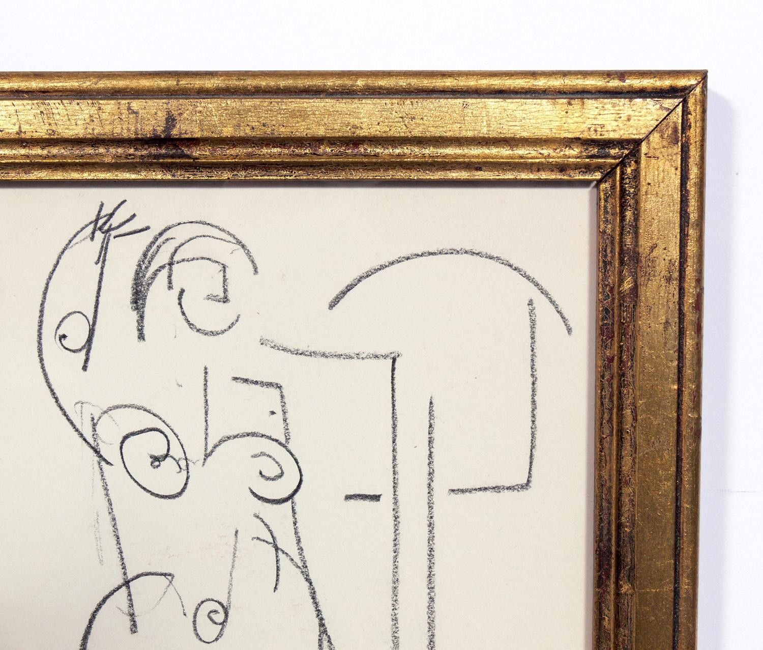 Selection of Figural Drawings in Vintage Gilt Frames 4