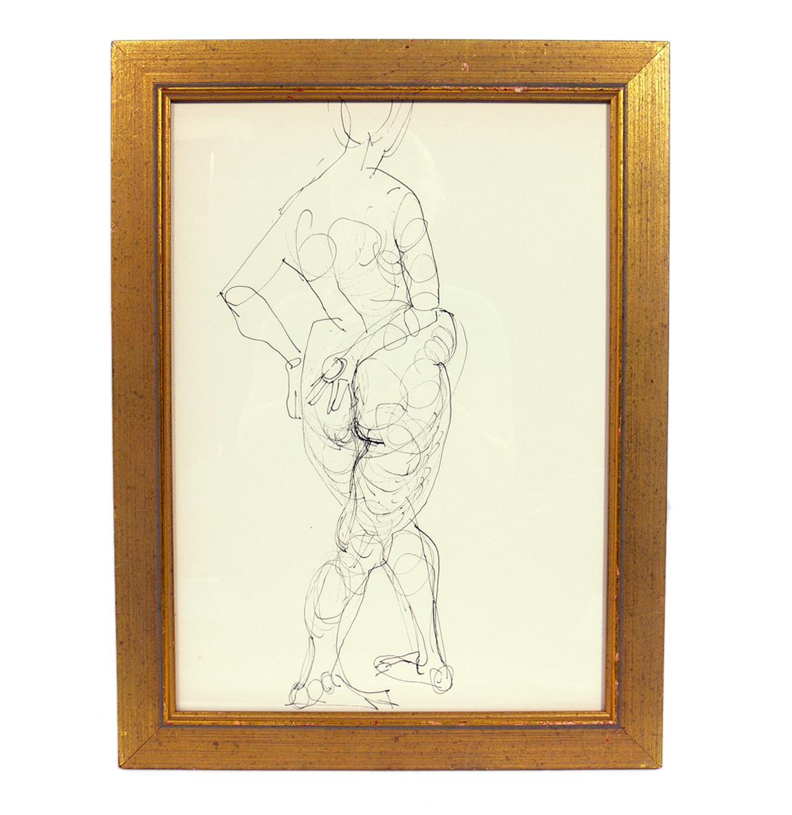 Selection of Figural Line Drawings by Miriam Kubach In Good Condition In Atlanta, GA