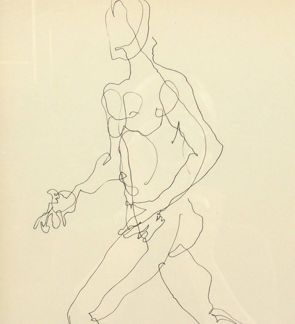 Mid-Century Modern Selection of Figural Line Drawings or Gallery Wall by Miriam Kubach