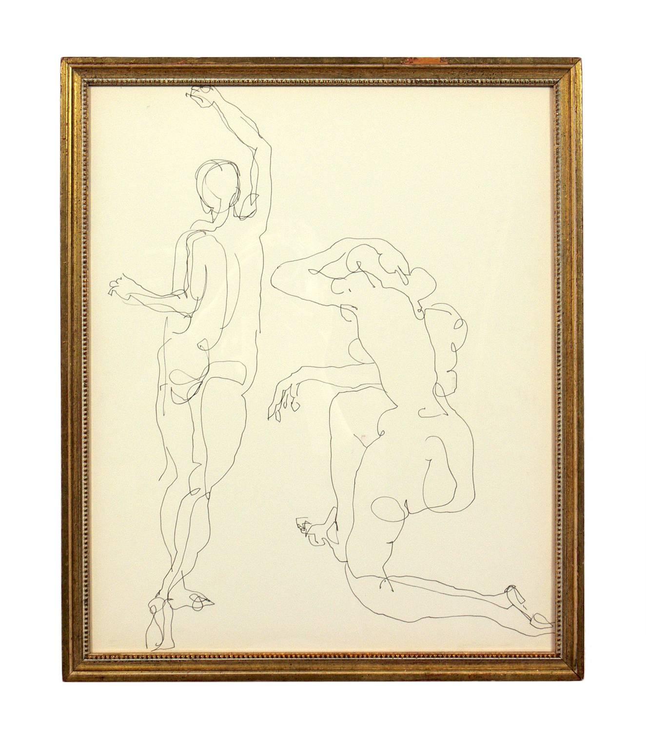 Selection of Figural Line Drawings or Gallery Wall by Miriam Kubach 1