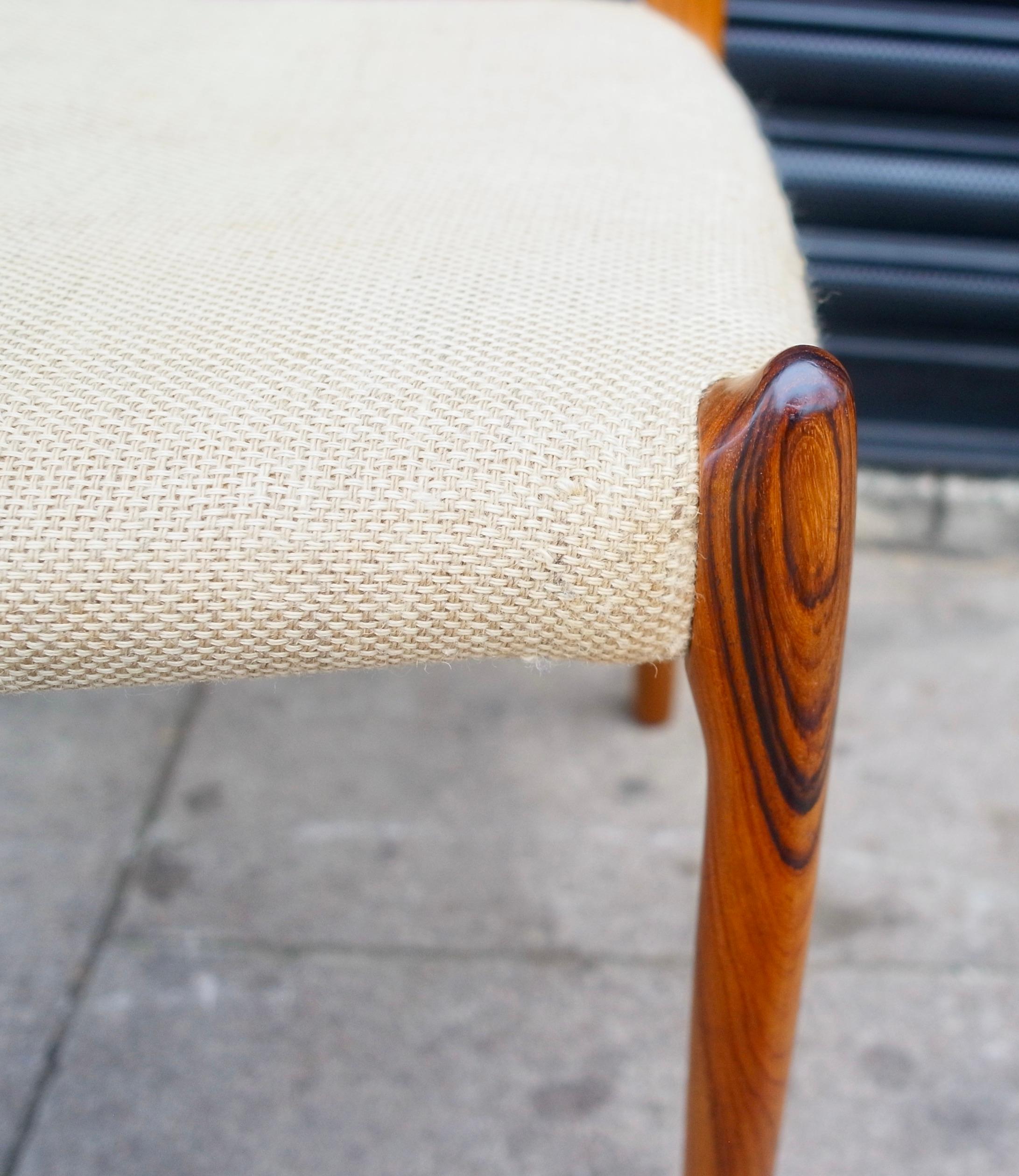 Selection of Five Vintage Rosewood Danish Dining Chairs by Niels.O. Moller For Sale 1