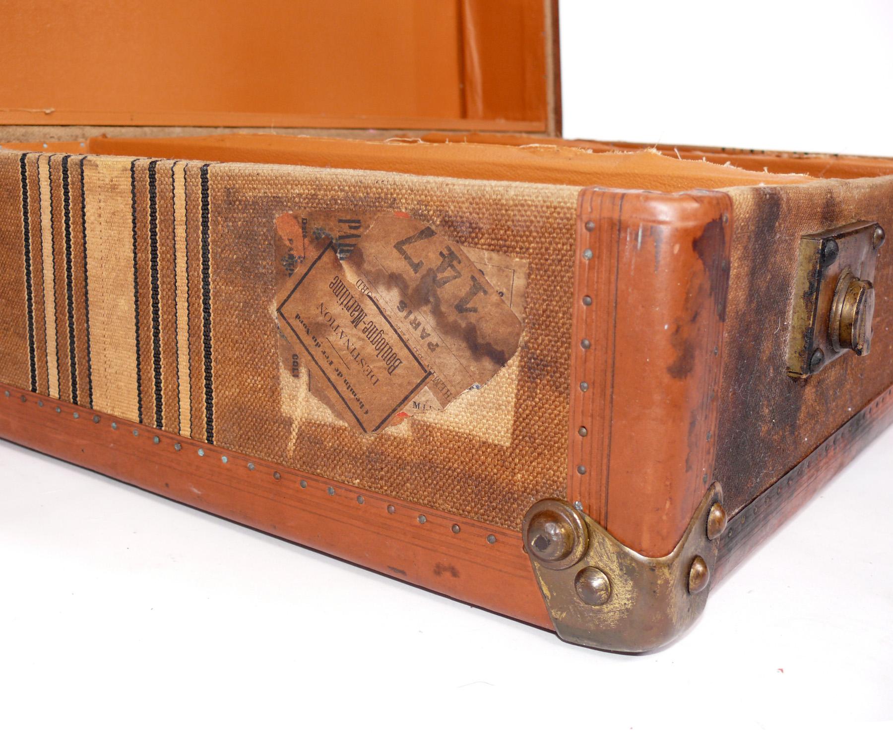 Art Deco Selection of French Steamer Trunks Goyard and Romand Paris For Sale