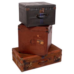 Vintage Selection of French Steamer Trunks Goyard and Romand Paris