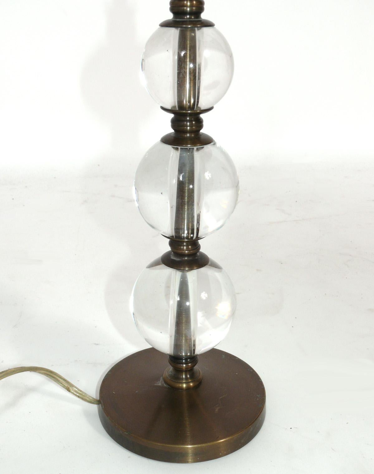 Art déco Sélection de lampes à boules en verre à la manière de Jacques Adnet en vente