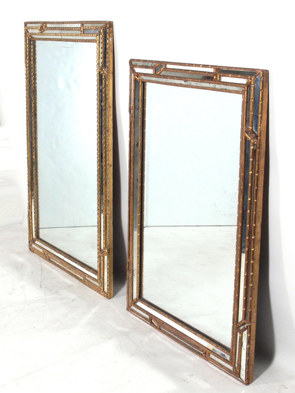 Selection of Italian mirrors, Italy, circa 1950s. The mirror pictured on the left measures 47.75