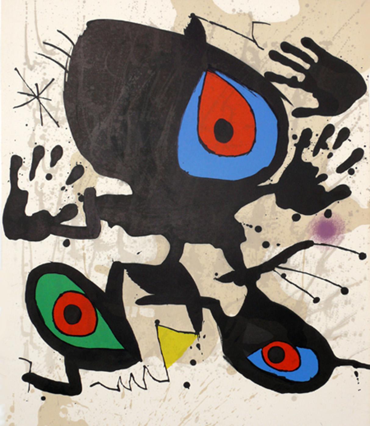 Sélection de grandes lithographies colorées de Joan Miro Bon état - En vente à Atlanta, GA