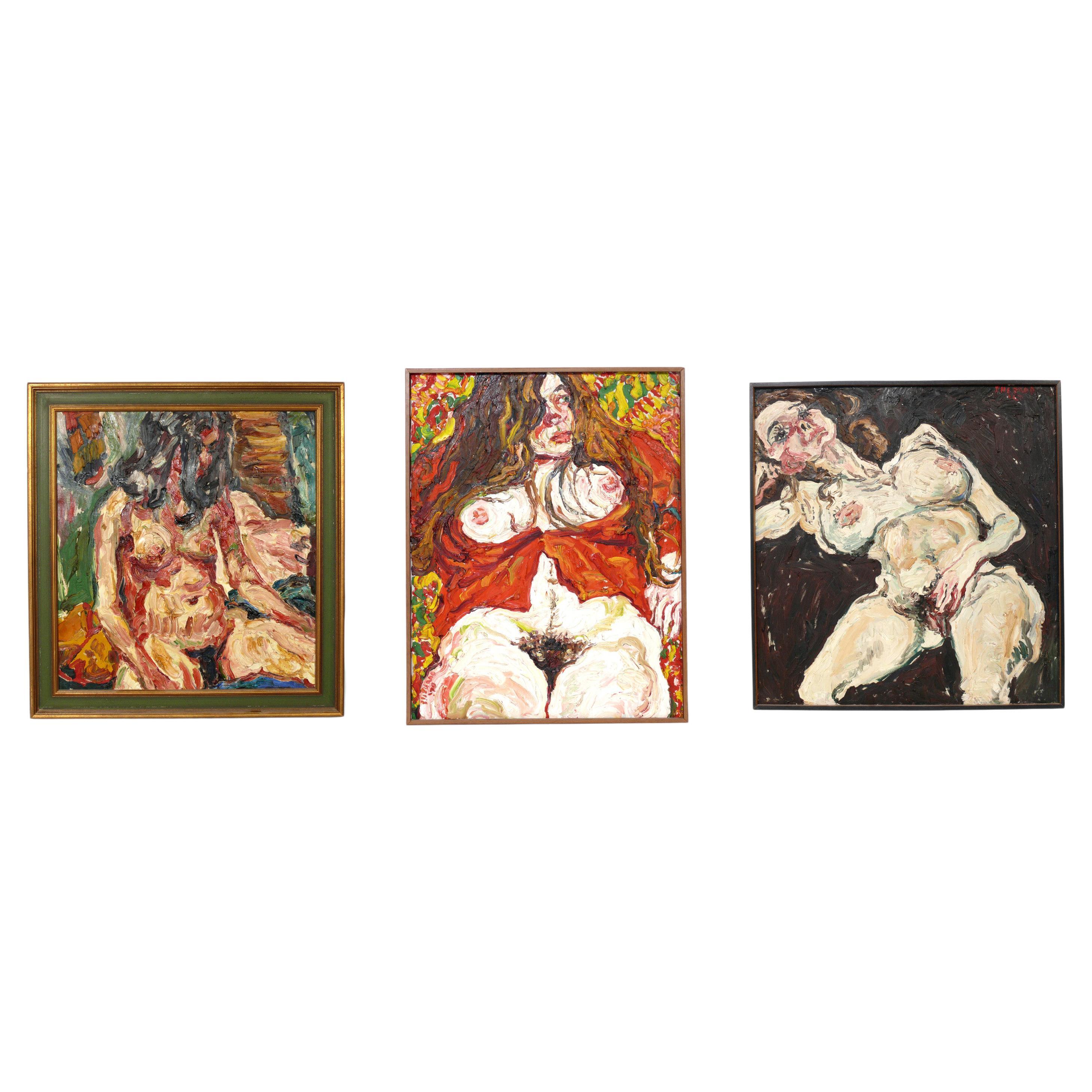 Sélection de peintures de femmes nues à grande échelle de Philip Sherrod en vente