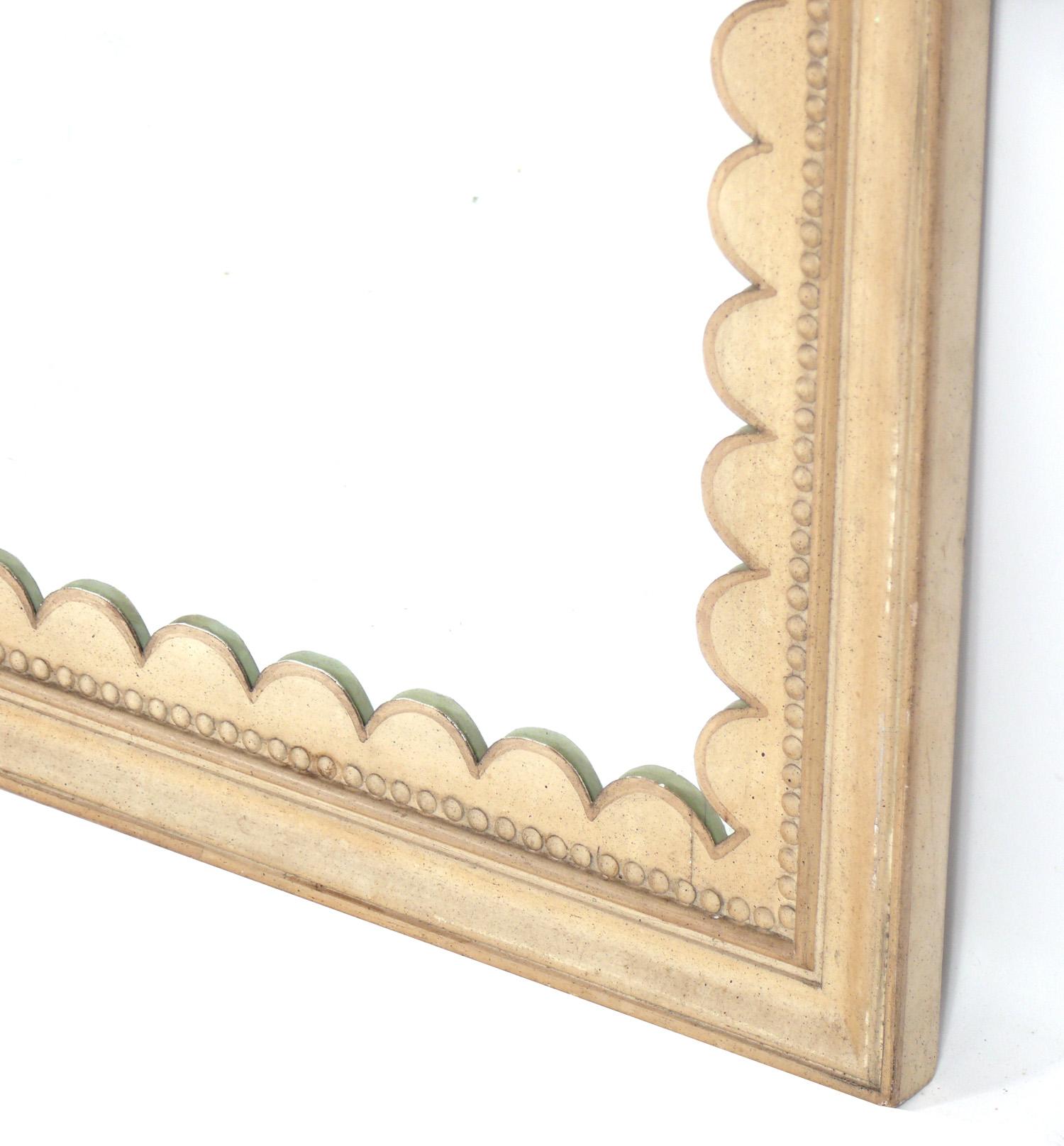 Hollywood Regency Selection of Linen Color Painted Mirrors For Sale